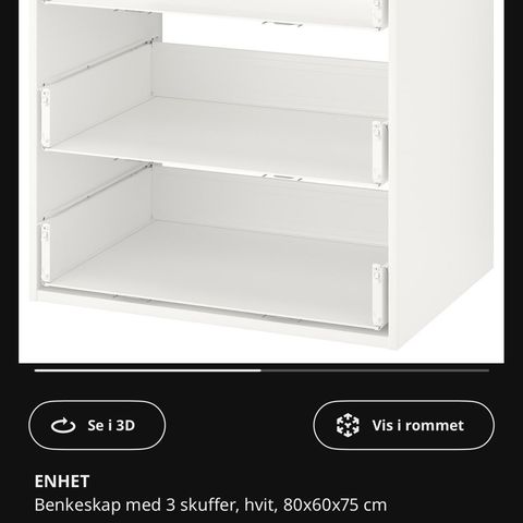 Enhet benkeskap fra IKEA