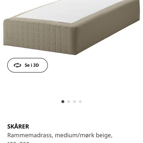 IKEA rammemadrass m/overmadrass