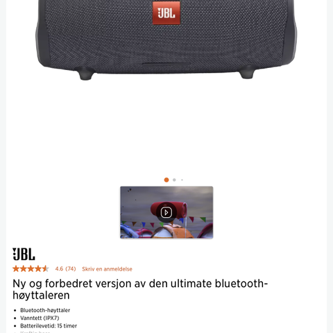 Som ny! JBL Extreme 2 selges til halv pris!