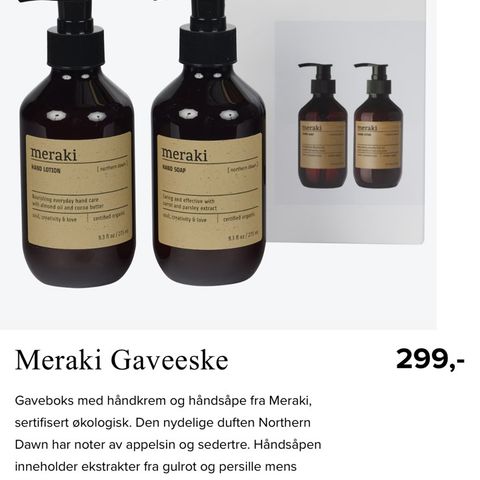 meraki såpe og håndkrem