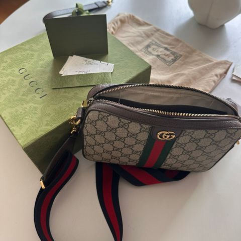 Gucci veske -phidia Leather-Trimmed Monogrammed Coated