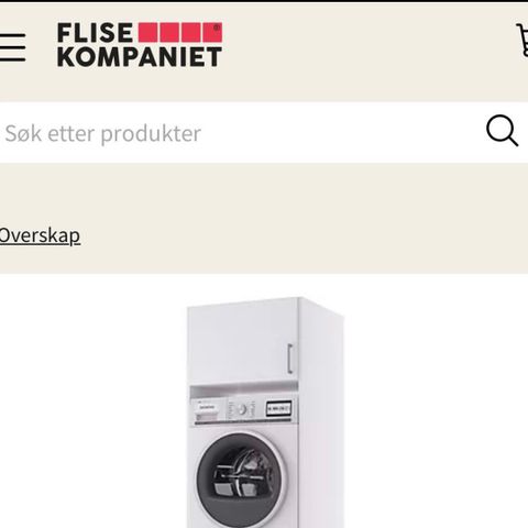 Overskap til vaskemaskin