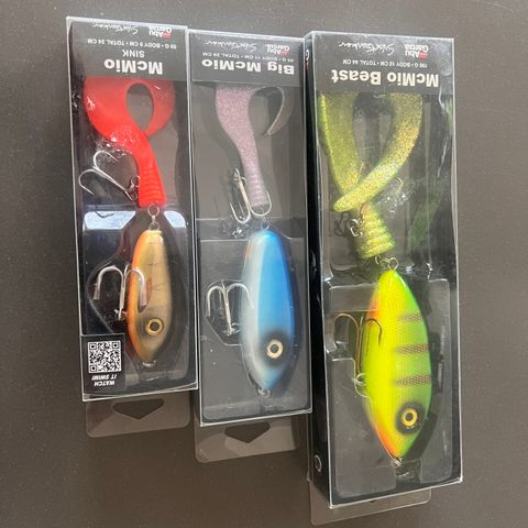 3 stk Abu Garcia McMio Svartzonker Swimbait 190-59g 44-24cm