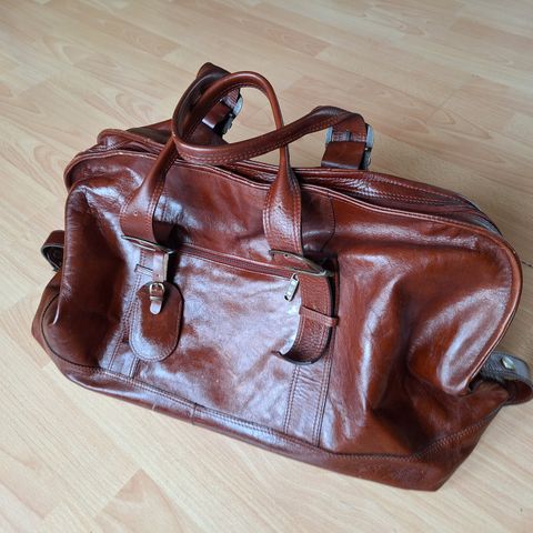 Ny pris Vintage weekendbag - skinn- finsk design