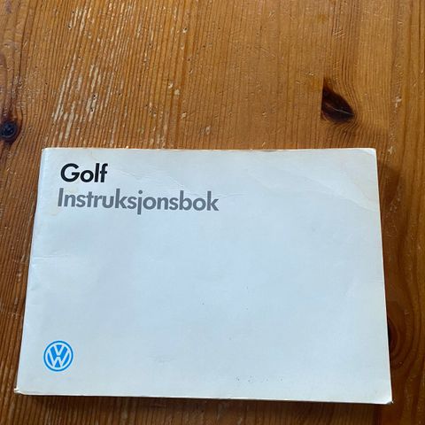 Instruksjon bok vw golf 2