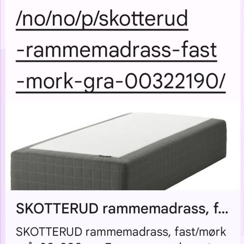 Nesten ubrukt rammemadrass