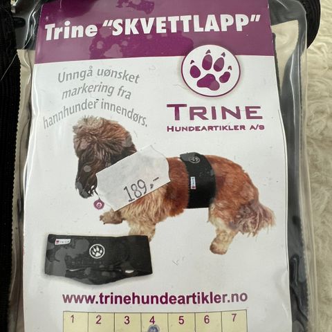 Skvettelapp/belte til hund.