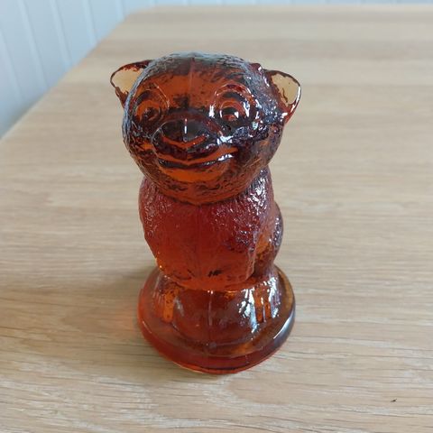 Bjørnefigur i Amber Glass