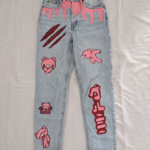 Håndlaga Gloomy Bear Jeans