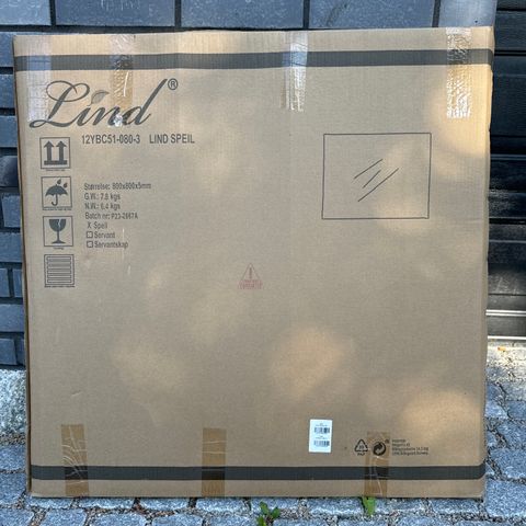 Lind baderomsspeil 800x800x 5 mm