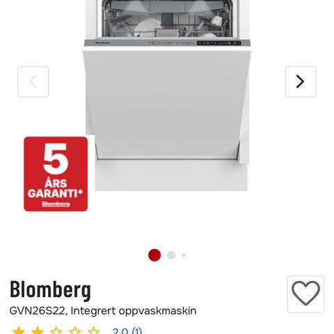 Blomberg oppvaskmaskin