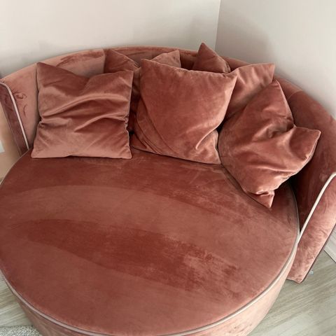 Rund barnesofa Wyoming mini rosa