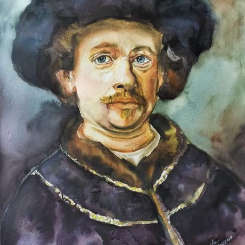 Portrait painting of Rembrandt Van Rijn