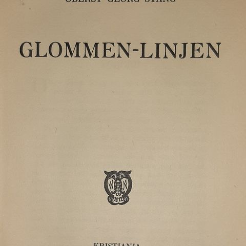 Gammel bok: GLOMMEN-LINJEN, KRISTIANIA 1908