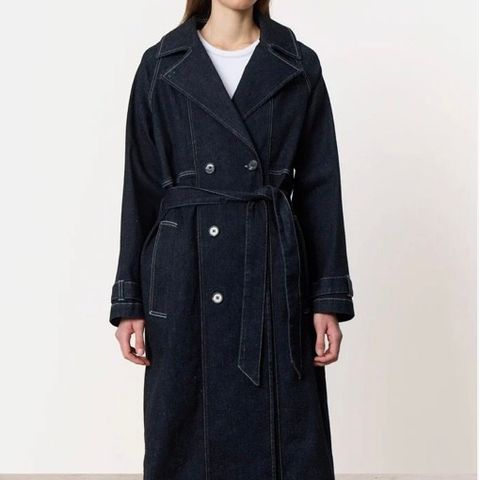 Ny Denimjakke denim trenchcoat s-l