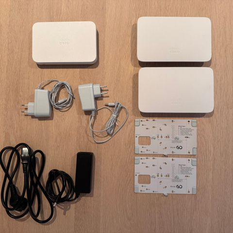 Cisco Meraki Go nettverk (2 aksesspunkt + 1 brannmur)