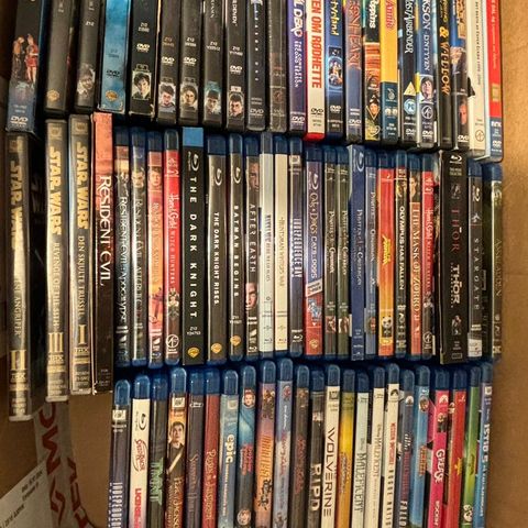 Blu-ray og dvd samling