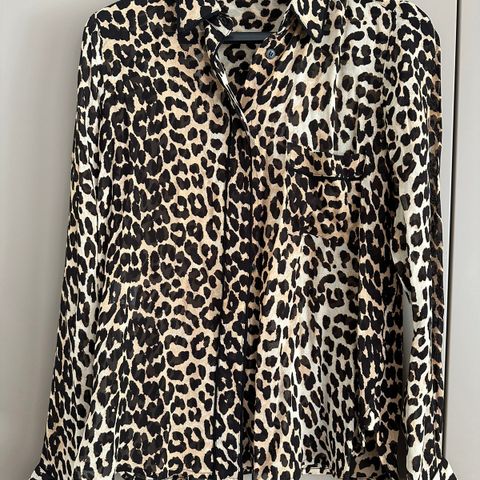 Ganni bluse - Leopard (str 34)