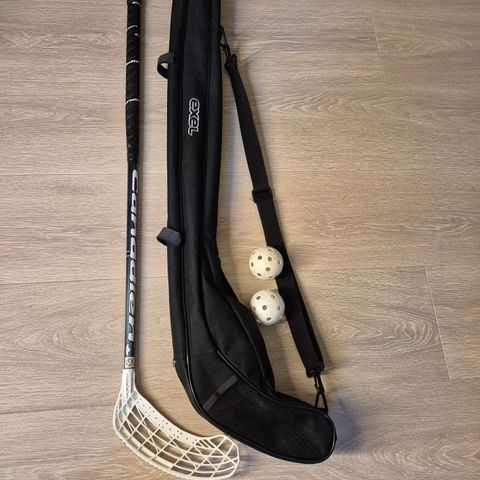 Bandykølle, baller og bag. Pent brukt innebandy utstyr