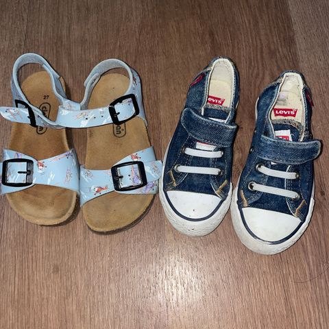 Levis 26 sko og Ciciban 27 sandaler