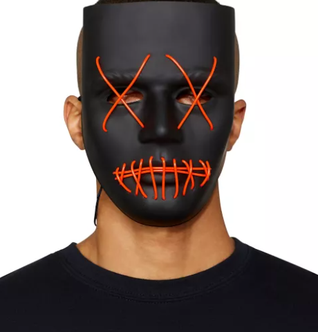 Light Up stitched mask Halloween lys opp maske