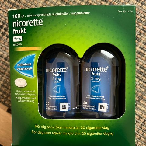 Nicorette sugetabletter 2 mg frukt