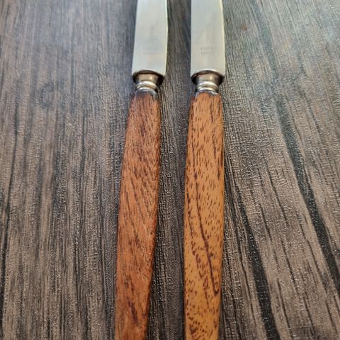 Retro fruktkniver teak skaff