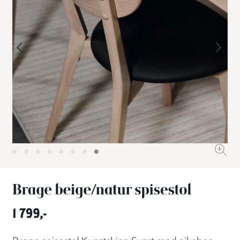 Brage spisestol fra Bohus x 4