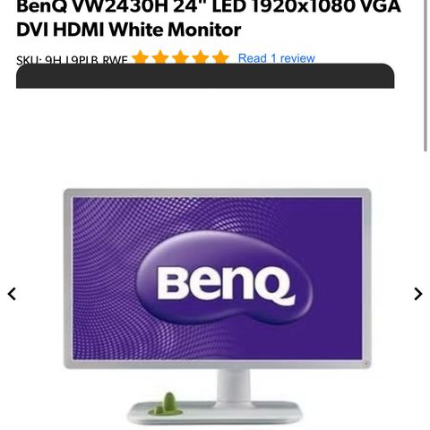 Benq dataskjerm hvit STOR