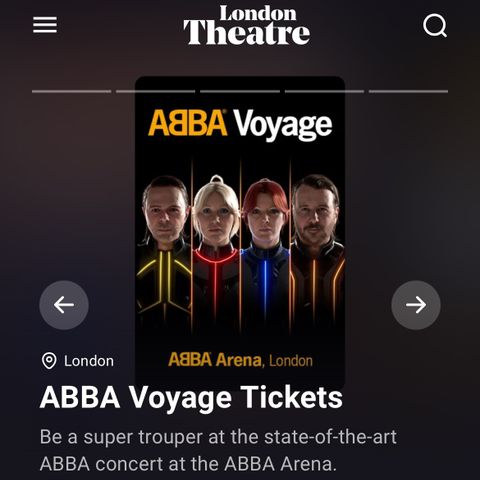 2 stk ABBA Voyage-billetter i London selges!