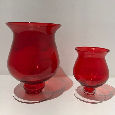 2 stk RETRO glass lysestaker selges samlet