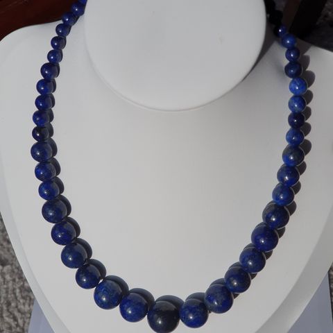 Afghan Lapis Lazuli 300cts Sølv 925 Silver Jessica Lili Necklace Halskjeder 48cm