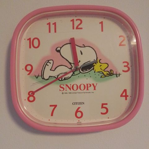 Retro Snoopy vegg klokke fra 50-60 tallet