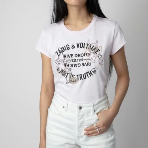 Rosa Zadig & Voltaire t-skjorte/topp str M