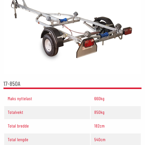 Båthenger Tredal 17 850A