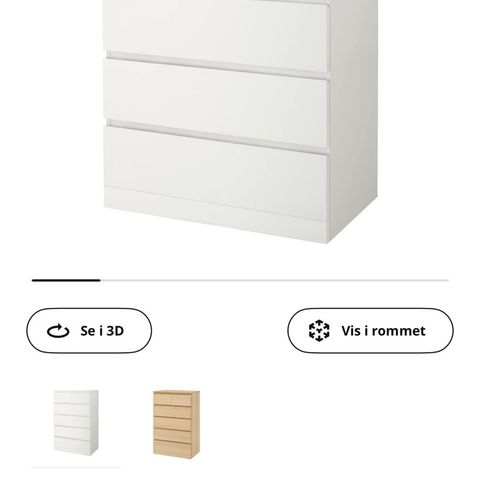 2 stk IKEA Malm kommoder med 6 skuffer