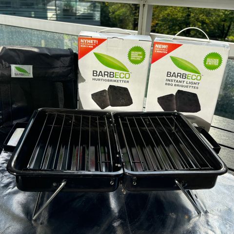 Barbeco minigrill med grillbriketter, miljøvennlig «engangsgrill» (brukt 1 gang)