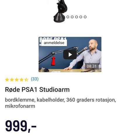 Røde PSA 1 studioarm