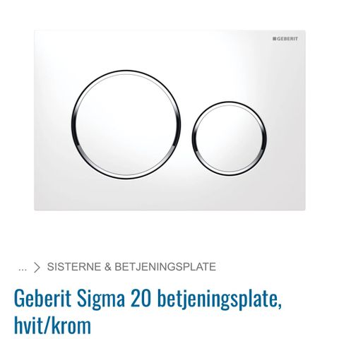 Geberit betjeningsplate