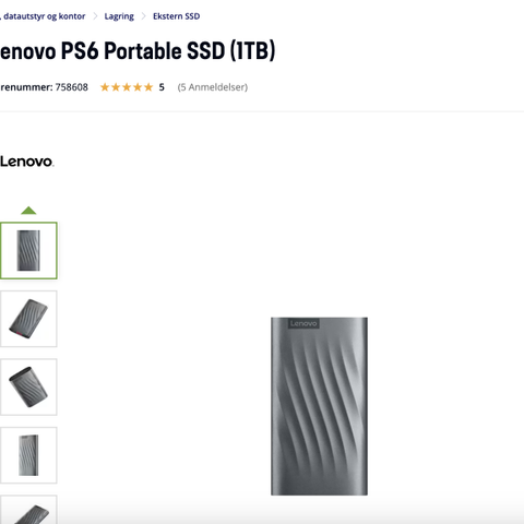 Lenovo harddisk (1TB)