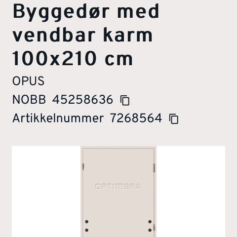 Tre godt brukte vendbare byggedører