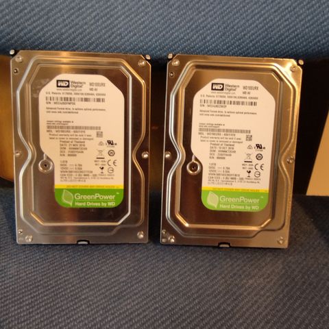 Western Digital 2 stk 1TB SATA HDD