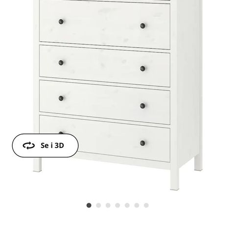 Hemnes kommode 6 skuffer hvit beis