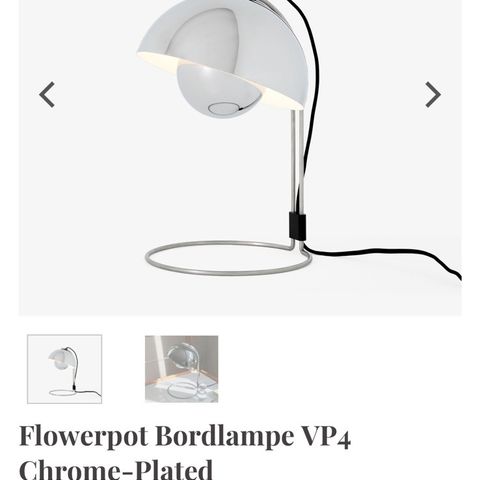 Flowepot bordlampe i gull