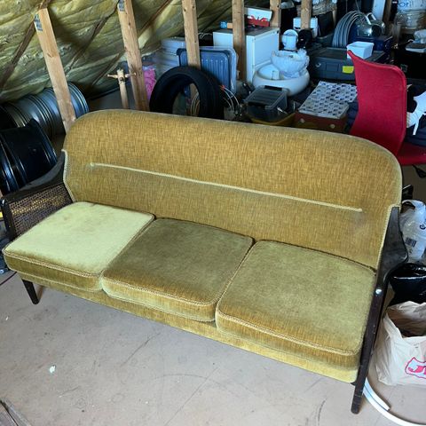 LK Hjelle sofa 3-seter og stol fra 50-tallet retro