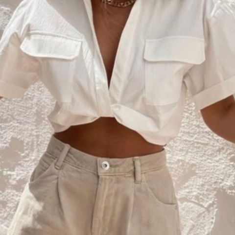 Zara linen blend crop top