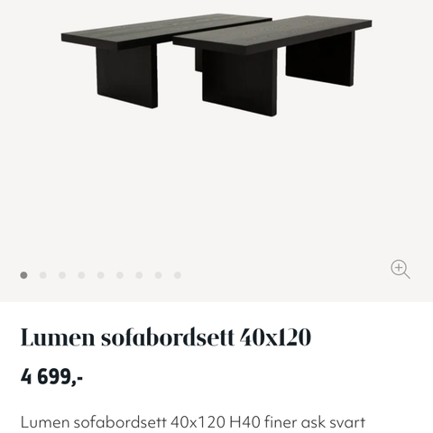 Uåpnet lumen sofabord fra bohus