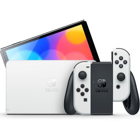 Nintendo Switch (OLED) Spillkonsol 7" Hvit  Trådløs spillkonsoll  stor skjerm