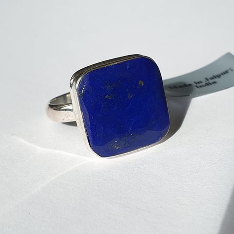 Afghan Lapis Lazuli 15.30ct Sølv 925 Silver Limited Edtion Ring Str.60