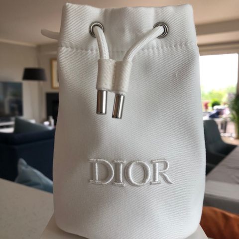 NY Dior drawstring pouch.